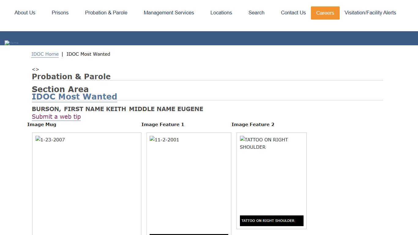 IDOC Most Wanted Idaho Department of Correction